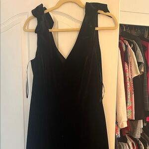 Draper James Black Velvet Midi Dress